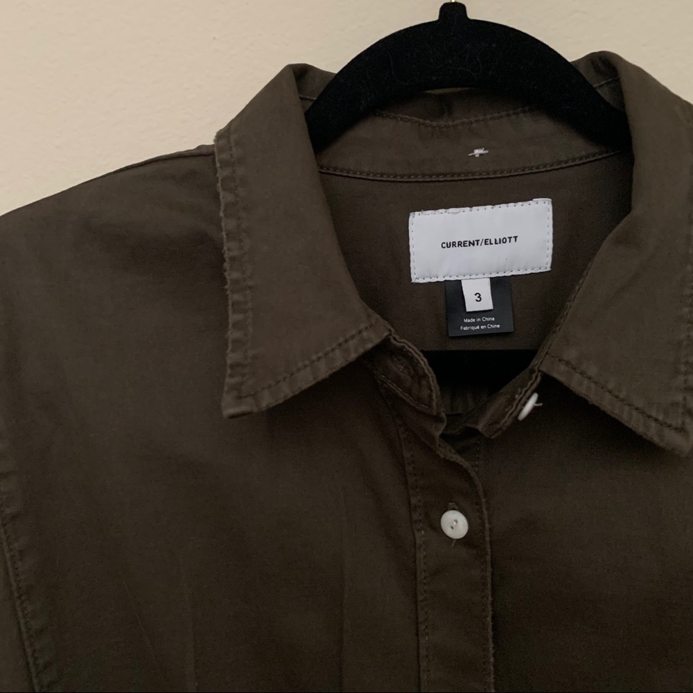 Current/ Elliott The Tella Structured Button Down - image 5